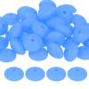 uxcell 50Pcs 12mm Silicone Lentil Beads, Rubber Abacus Focal Bead Loose Bulk Beads for DIY Keychain Pens Bracelets Jewelry Making (Blue) view 1