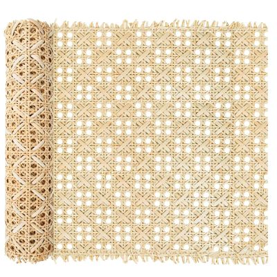 16"/20"/24"/28"/36"/39.4" Width Rattan Cane Webbing Roll, Open Mesh Net Sheet for Chairs, Pole Wrap Fabric Material for DIY Craft Projects, Furniture Decor