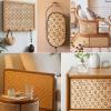Rattan Cane Webbing Roll 16/20/24/36 Inch,Natural Rattan Fabric Roll Hexagon Weave Wicker Material,Open Mesh Cane Net Rattan Webbing,Cane Webbing Sheet for Rattan Dresser Nightstand Cabinet Repair(28" view 4