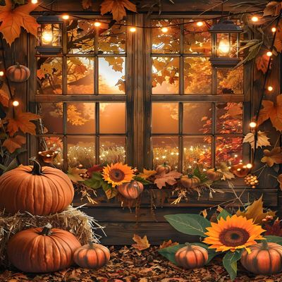 5D Diamond Painting Kits for Adults - Autumn Themed Backdrop Diamond Painting - Pumpkin DIY Diamond Painting Kit - Fall Full Drill Diamond Art Pictures 16x20 Inch