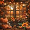 5D Diamond Painting Kits for Adults - Autumn Themed Backdrop Diamond Painting - Pumpkin DIY Diamond Painting Kit - Fall Full Drill Diamond Art Pictures 16x20 Inch view 1