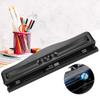 3-Hole Paper Punch, Adjustable, Metal Cutter Head, 10 Sheet Capacity, Black, for Home Office DIY Projects view 3