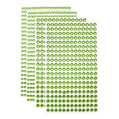 uxcell 1394 Pcs 4mm/6mm Rhinestone Stickers for Crafts, 4 Sheet Self-Adhesive Round Rhinestone Stickers, Crystal Crafts Jewelry Stickers for Nail, Makeup, Festival (Green)
