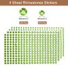 uxcell 1394 Pcs 4mm/6mm Rhinestone Stickers for Crafts, 4 Sheet Self-Adhesive Round Rhinestone Stickers, Crystal Crafts Jewelry Stickers for Nail, Makeup, Festival (Green) view 2