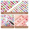 uxcell 1394 Pcs 4mm/6mm Rhinestone Stickers for Crafts, 4 Sheet Self-Adhesive Round Rhinestone Stickers, Crystal Crafts Jewelry Stickers for Nail, Makeup, Festival (Green) view 3