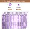 Uxcell 2190 Pcs 3mm/5mm Rhinestone Stickers - 4 Sheet Self-Adhesive Round Rhinestone Stickers for Crafts, Nail, Makeup, Festival (Light Purple) view 2