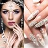 Uxcell 2190 Pcs 3mm/5mm Rhinestone Stickers - 4 Sheet Self-Adhesive Round Rhinestone Stickers for Crafts, Nail, Makeup, Festival (Light Purple) view 4