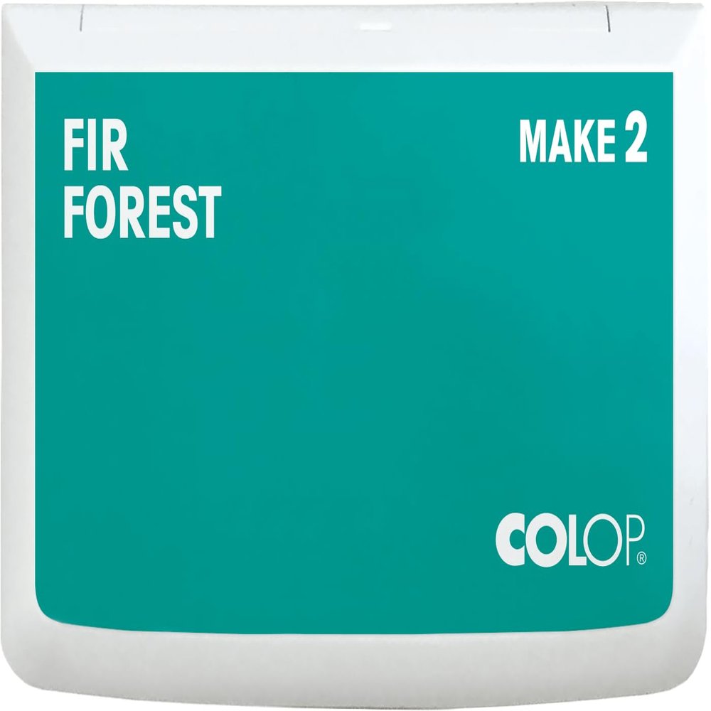 COLOP Make Series Premium Ink Stamp Pad Standard Water-Based & Acid-Free Non-Toxic Ink for Rubber Stamps, Crafting, and Scrapbooking (Fir Forest, 2.75" x 4.25")