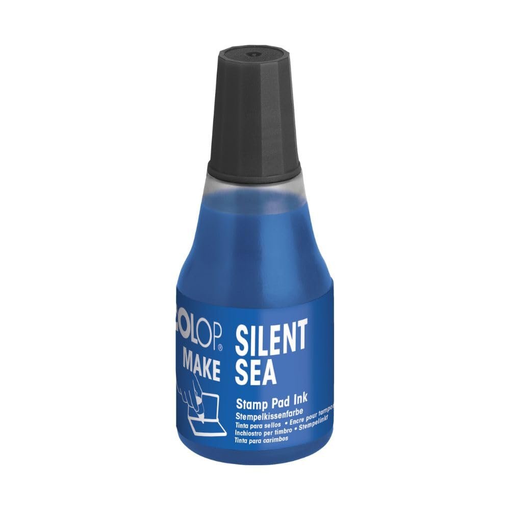 COLOP Make Series Refill Ink for Make Ink Pads, Vibrant Non-Toxic Premium Ink, Water-Based, Acid-Free, Perfect for Scrapbooking and Card Making (Silent Sea, .9oz)