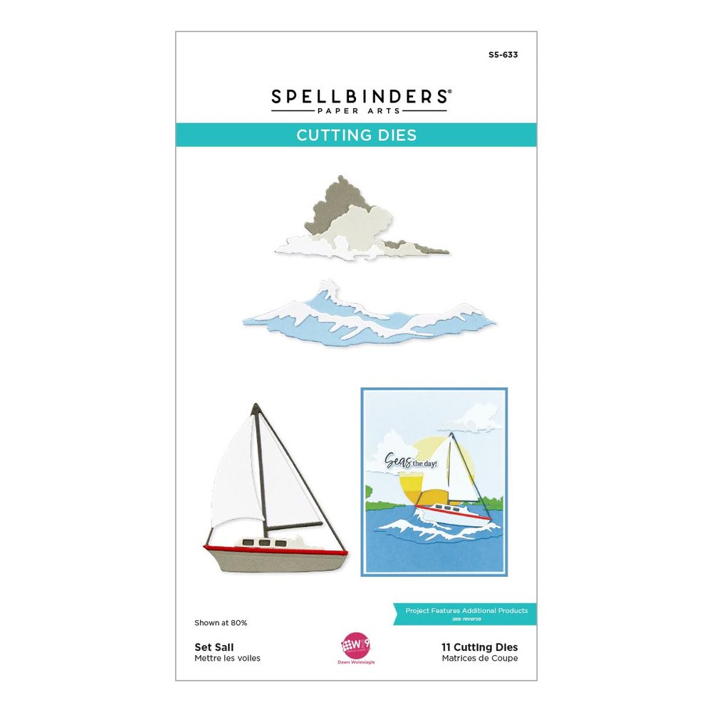 Spellbinders S5-633 Set Sail Etched Dies from the Fair Winds Collection by Dawn Woleslagle