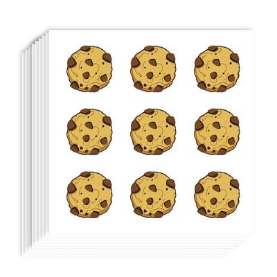 AHANDMAKER 180 Pcs Self-Adhesive Cookie Stickers, 0.98 Inch Cookie Scrapbook Paper, Chocolate Chip Cookie Stickers for Planner Calendar Scrapbook Crafting Party Decor Gift Bag Seal for Party, Yellow