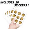 AHANDMAKER 180 Pcs Self-Adhesive Cookie Stickers, 0.98 Inch Cookie Scrapbook Paper, Chocolate Chip Cookie Stickers for Planner Calendar Scrapbook Crafting Party Decor Gift Bag Seal for Party, Yellow view 3