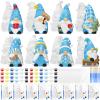 PullCrease 8 Pcs Winter Gnome Ceramics to Paint Ready to Your Own Ceramic Statues DIY Unpainted Paintable Figurines Kit Crafts with Brush Palette for Boys Girls view 1