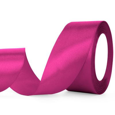 Hot Pink Ribbon Dark Pink Satin Ribbon 1 1/2 Inch Pink Ribbons for Gift Wrapping Hot Pink Hair Ribbons for Christmas Tree Decoration Christmas Wedding Liston Cintas de Navidad