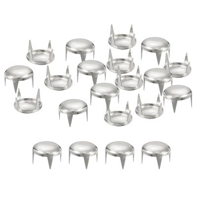 uxcell 80Pcs Silver Round Dome Rivets, 12mm Brass Spike Studs Spots Punk Rock Nailheads Claw Beads for DIY Clothes Belt Bag Shoes Bracelet Leather Craft