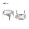 uxcell 80Pcs Silver Round Dome Rivets, 12mm Brass Spike Studs Spots Punk Rock Nailheads Claw Beads for DIY Clothes Belt Bag Shoes Bracelet Leather Craft view 3