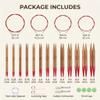 Eatbuy Bamboo Circular Knitting Needles Set, 13 Sizes Interchangeable Carbonized Bamboo Needles (2.75mm-10mm), Crochet Needle with Flexible Cables Storage Bag for DIY Handmade Knitting Projects view 2