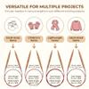 Eatbuy Bamboo Circular Knitting Needles Set, 13 Sizes Interchangeable Carbonized Bamboo Needles (2.75mm-10mm), Crochet Needle with Flexible Cables Storage Bag for DIY Handmade Knitting Projects view 4