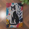 Cartoon Black White Cat Plant Moon Latch Hook Rug Kit for Adults DIY Carpet Cushion with Printed Canvas Crochet Yarn Craft Hook and Latch Tapestry for Home Decor Pets Warm Pads 52x38cm(2) view 2