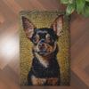 Little Black Chihuahua Dog Latch Hook Rug Kit for Adults DIY Carpet Cushion with Printed Canvas Crochet Yarn Craft Hook and Latch Tapestry for Home Decor Pets Warm Pads 52x38cm view 2