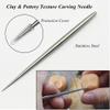 2 PCS Clay Needle Tools Sculpting Ceramics Pottery Carving Tools for Model Clay Supplies,Stainless Steel Ceramic & Pottery Needle Tools 5.9 Inch Texture Needle Pottery Scoring Tool,Silver, LXLVOUEG view 4