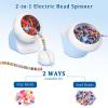 Clay Bead Spinner, Electric Bead Spinner for Jewelry Making, Bracelet Spinner and Necklace Making Machine with Bead Needles and Thread, Seed Bead Spinner, Clay Bead Bracelet Spinner (Blue), (No Beads) view 2