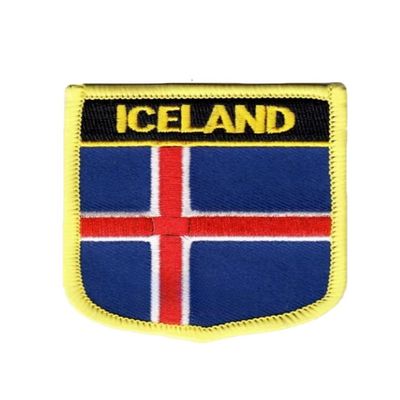 NIUYIBAO 1 PCS Peltate Iceland Flag Patches Iron On or Sew On Embroidered Tactical Military National Iceland Patch