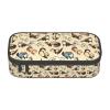 QHWLR Hairy Ferret print Pencil Case Large Capacity Pen Pouch for interlayer Adults Cosmetic Bag Supplies , Black view 1