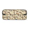 QHWLR Hairy Ferret print Pencil Case Large Capacity Pen Pouch for interlayer Adults Cosmetic Bag Supplies , Black view 3