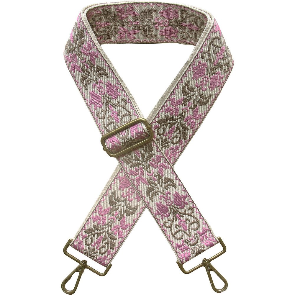Yiaizhuo Ethnic (Rose Pink) 2" Wide Women's Purse Strap Replacement Crossbody Canvas Bags Shoulder Guitar Straps for Handbag Adjustable