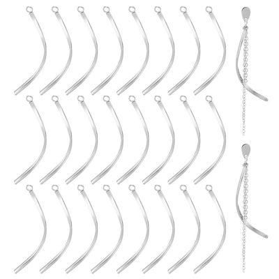 UNICRAFTALE 30pcs Twist Bar Charms Stainless Steel Twist Charms Metal Rectangle Bar Pendants Vertical Twist Bar Earrings Charms Stereoscopic Pendants for DIY Jewelry Making