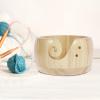 Abizarch Wooden Yarn Bowl Round Crochet Bowl Holder with Holes Pine Knitting Yarn Bowls Wooden Weaving Thread Bowl with Lid Portable Yarn Storage Bowl for DIY Knitting Crafts 5.9x5.9x3 inch view 2