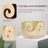 Abizarch Wooden Yarn Bowl Round Crochet Bowl Holder with Holes Pine Knitting Yarn Bowls Wooden Weaving Thread Bowl with Lid Portable Yarn Storage Bowl for DIY Knitting Crafts 5.9x5.9x3 inch view 4
