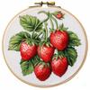 Red Strawberry 11CT Stamped Cross Stitch Kits Easy for Beginners Child with Hoop DIY Needlepoint Counted Embroidery Kits Art Craft Wall Decor 12x12IN(3) view 1