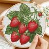 Red Strawberry 11CT Stamped Cross Stitch Kits Easy for Beginners Child with Hoop DIY Needlepoint Counted Embroidery Kits Art Craft Wall Decor 12x12IN(3) view 3