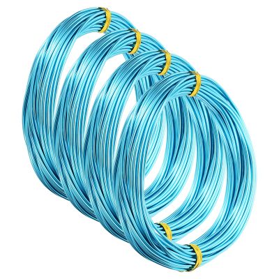 PATIKIL Aluminum Jewelry Wire, 4pcs Bonsai Wire, 10m/32.8ft, 1.5mm/14 Gauge, Blue