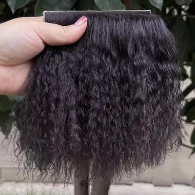 WellieSTR 1PC (Coffee) Sheepskin Wool Lamb Mongolia Fur Pelt Hair Extensions BJD SD Craft Wigs Hair Wefts Accessories