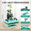 6 in 1 Heat Press Machine, 12x15 in Sublimation Heat Press, 360 Swing Away Digital Heat Transfer Multifunction Heat Transfer Sublimation Combo for T-Shirt, Cap, Mug, Plate, Pillow, Bag view 2