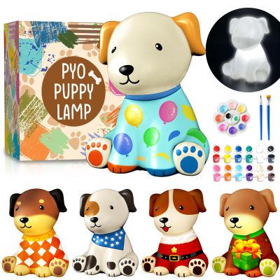 Goody King Paint Your Own Dog Lamp Kit, DIY Night Light, Crafts for Teens Girls Boys, Arts & Crafts for Kids Ages 8-12, Painting Kit for Kids, Room Decoration, Birthday Gift for Kids Ages 3 4 5 6 7 8+