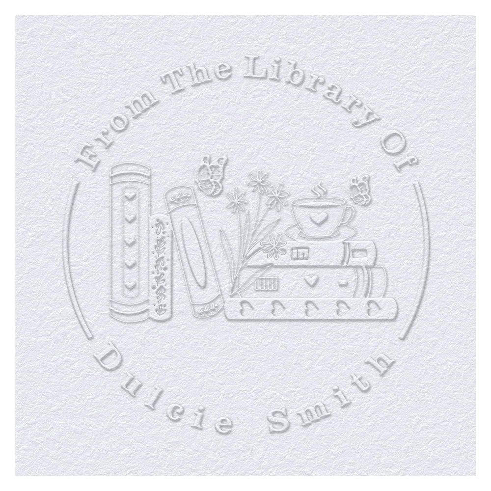 OFCCUSTOM Book Embosser Custom Stamp with Your Name or Design Personalized Library Embosser Stamp Customized Books Business Cards Paper Documents Notebooks etc. (12)