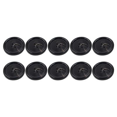 ECYC 10 Pcs 20mm Natural Horn Buttons, 4 Holes Round Horn Buttons Real Buffalo Horn Buttons Craft Sewing Buttons for DIY Crafts Clothing Coats Sewing, Black