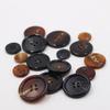 ECYC 10 Pcs 20mm Natural Horn Buttons, 4 Holes Round Horn Buttons Real Buffalo Horn Buttons Craft Sewing Buttons for DIY Crafts Clothing Coats Sewing, Black view 3