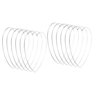 PATIKIL 10inch Dream Catcher Rings, 12 Pcs Metal Heart Shape Macrame Wreath Floral Ring Hoop for Home DIY Craft Wedding Wall Hanging Decorations, Silver