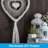 PATIKIL 5inch Dream Catcher Rings, 6 Pcs Metal Heart Shape Macrame Wreath Floral Ring Hoop for Home DIY Craft Wedding Wall Hanging Decorations, Silver view 4