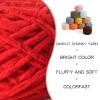 3 Pack Plush Chenille Chunky Yarn 100g (49.2yd) - Fluffy Velvet Yarn Crochet for Blanket Knitting and Crocheting - Baby Yarns for Crocheting Soft - Amigurumi Yarns (Red) view 2