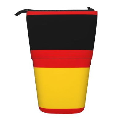 DRTGEDS German flag Standing Stationery Bag telescopic Pen Pouch Holder Makeup Organizer,Pencil Case