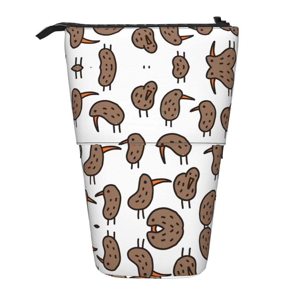 DRTGEDS Kiwi Birds Cute Standing Stationery Bag telescopic Pen Pouch Holder Makeup Organizer,Pencil Case