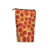 DRTGEDS 3D Pizza Pepperoni Standing Stationery Bag telescopic Pen Pouch Holder Makeup Organizer,Pencil Case view 2
