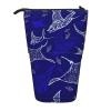 DRTGEDS Manta Ray and Fish Standing Stationery Bag telescopic Pen Pouch Holder Makeup Organizer,Pencil Case view 1