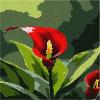 Pepita Needlepoint kit: Red Calla Lilies, 8" x 12" view 1